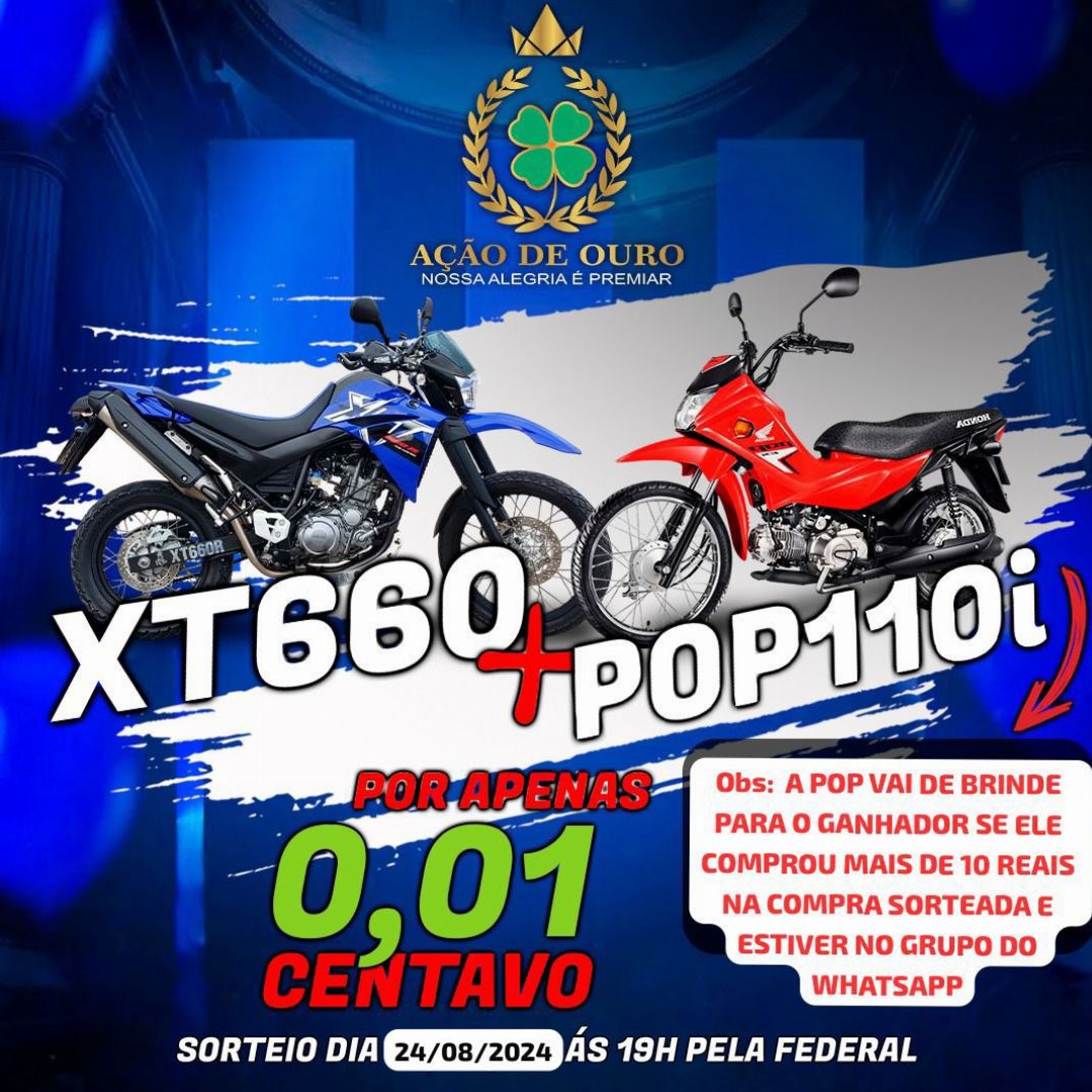 XT660 + pop110i de brinde