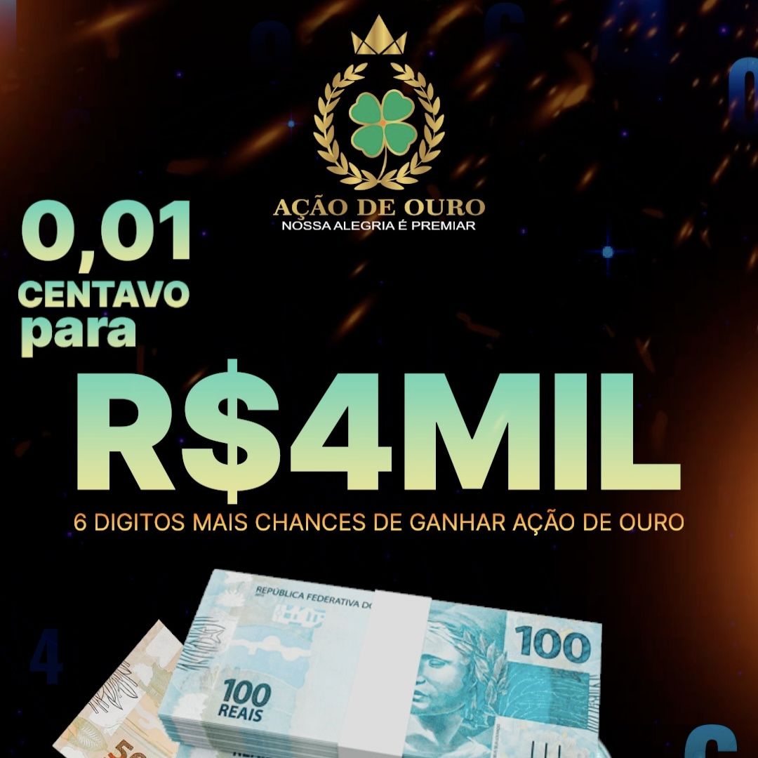 0,01 pra 4Mil (6 dígitos mais chances de ganhar)